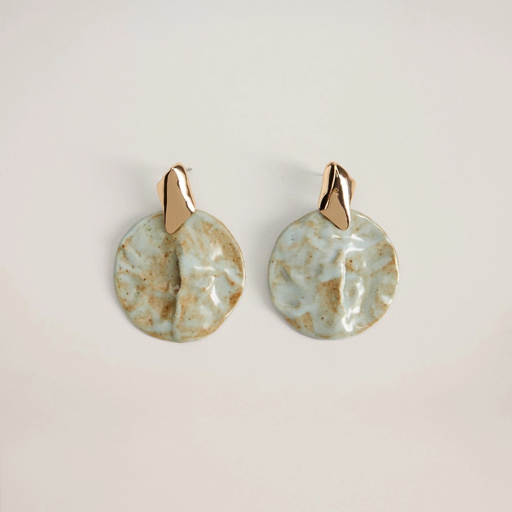 NWT Mango Blue Ceramic Earrings